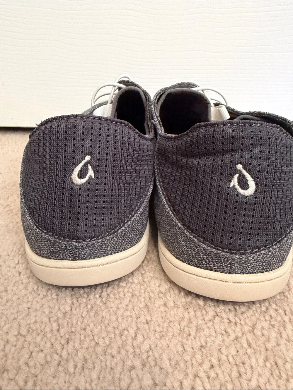 Olukai Men’s Size 11.5 Nohea Moku Gray Casual Slip On Boat Deck Shoes